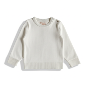 Kids White Cotton Sweater